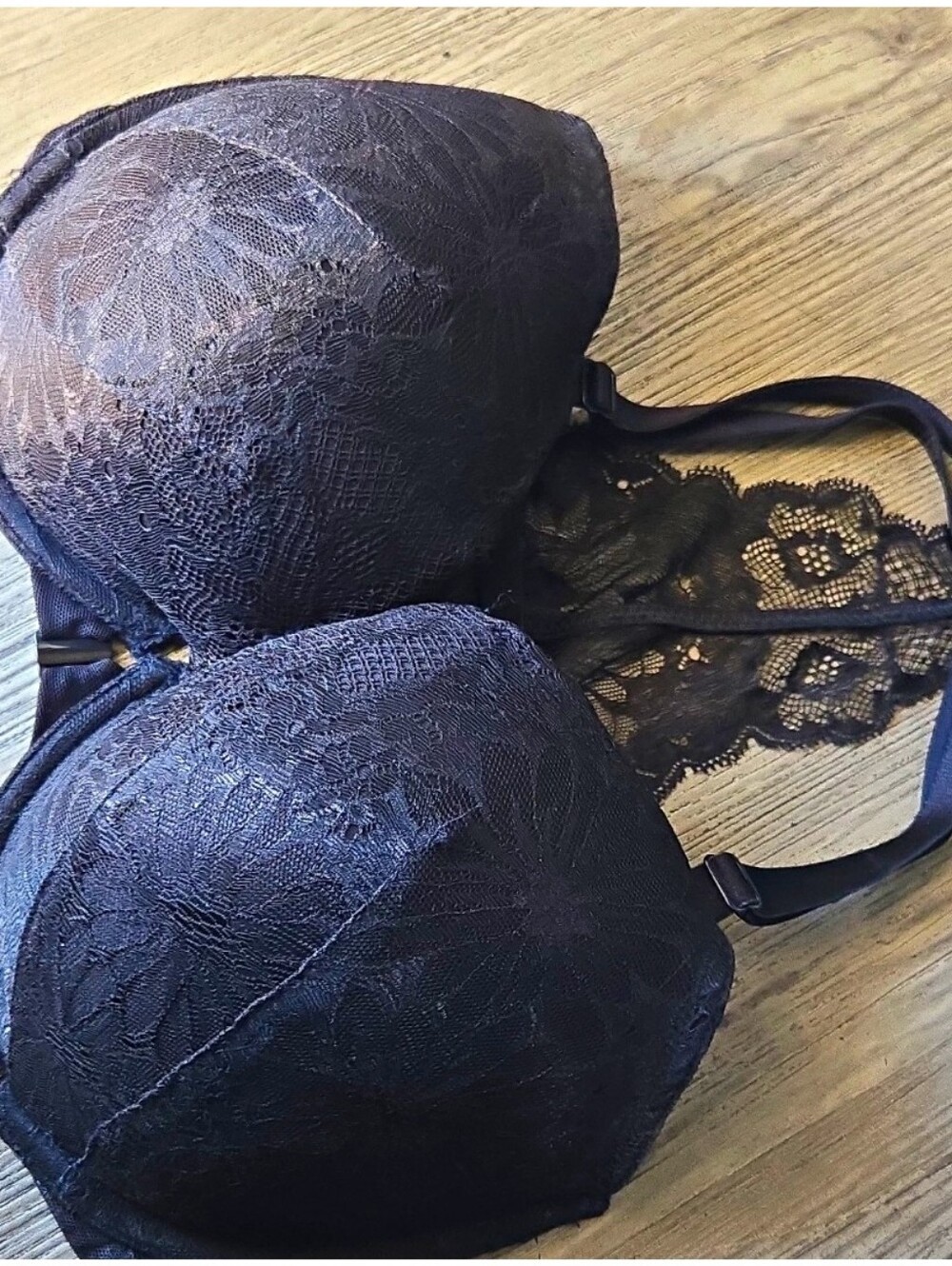 VICTORIA'S SECRET LINED DEMI / DEMI DOUBLE RACERBACK FRONT CLIP UNDERWIRE BRA